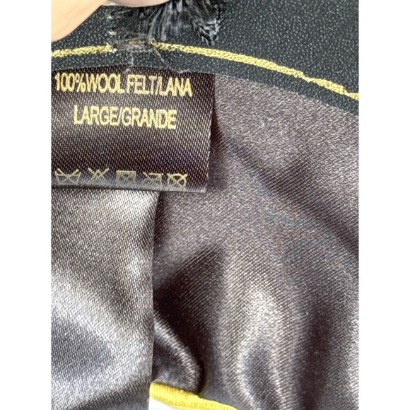 Stacy Adams Men's Large Fedora Hat Black Color 100% Wool With Feather On Side - Picture 11 of 13